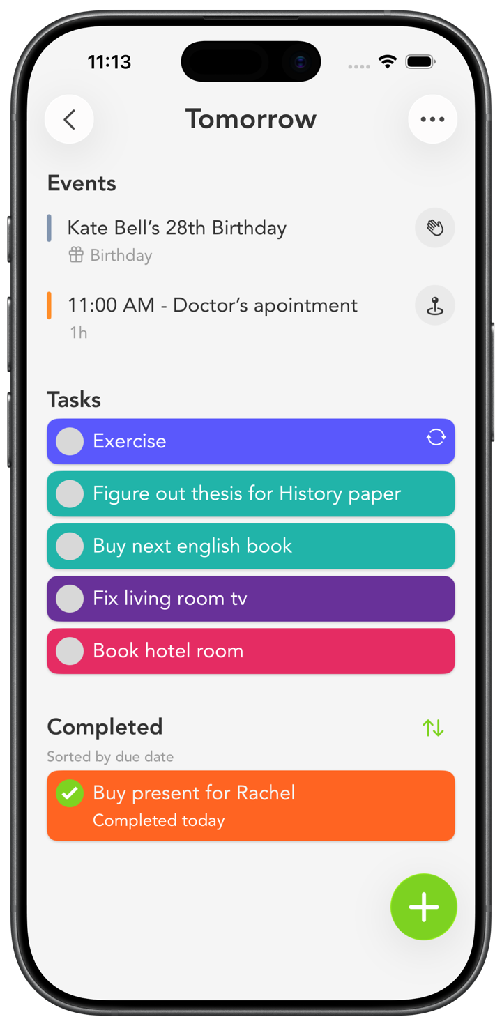 Calendar events and tasks together in Smart Tasks